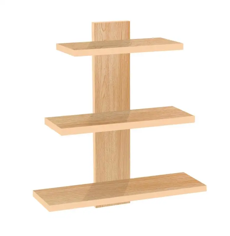 Modern Home Storage 3 Tier Wood Floating Wall Mounted Shelf Organizer Rack