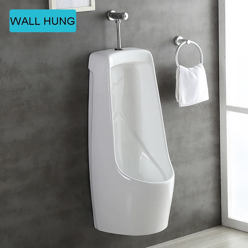 Home Washroom Urinal Sensor Toilet Wall Hung Sanitary Ware White Ceramic Floor Mounted Urinals