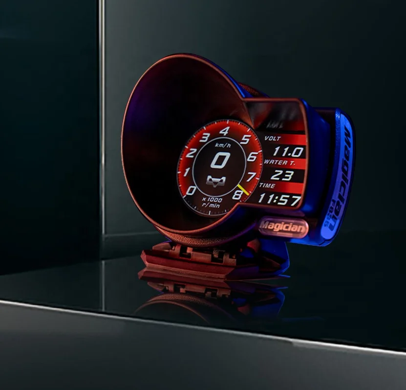 English Version Magician OBD Car Gauge OBD2 F835 Head Up Display Digital Boost Voltage Speed Meter Water Temp Oil pressure Alarm