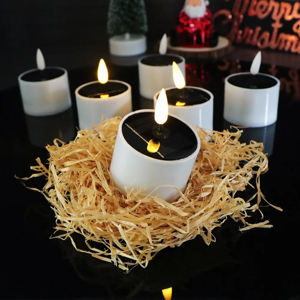 Flameless LED Solar Flickering Candles Night Lights