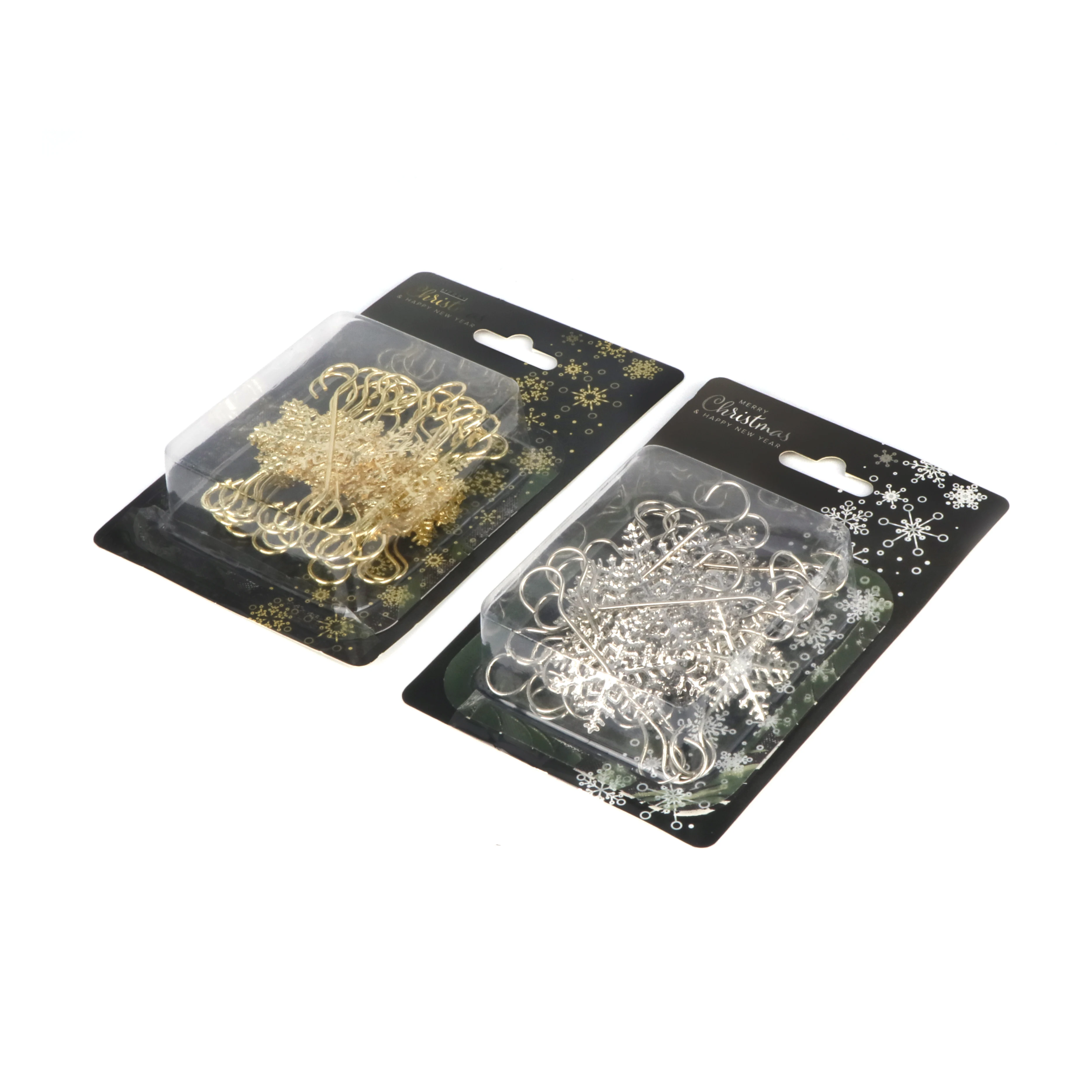 20pcs Christmas Tree Toy Hooks Hanging Snowflake Pattern Small Customizable Hand Painted Christmas Lights Balls Ornaments Crafts