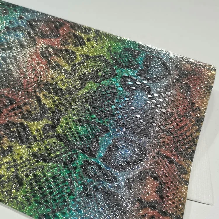 Electroplating water ripple PU leather Glitter cinderella Snake pattern fabric handbag bag shoes mobile phone case