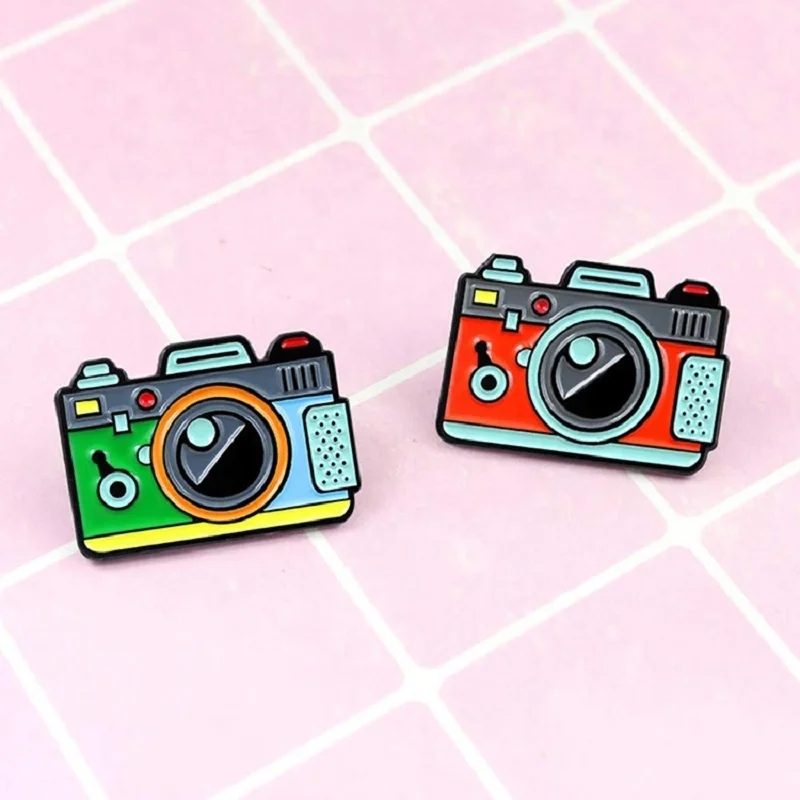 hot sale cute camera metal enamel pin lapel pin,dyed camera badge,camera gifts for souvenir