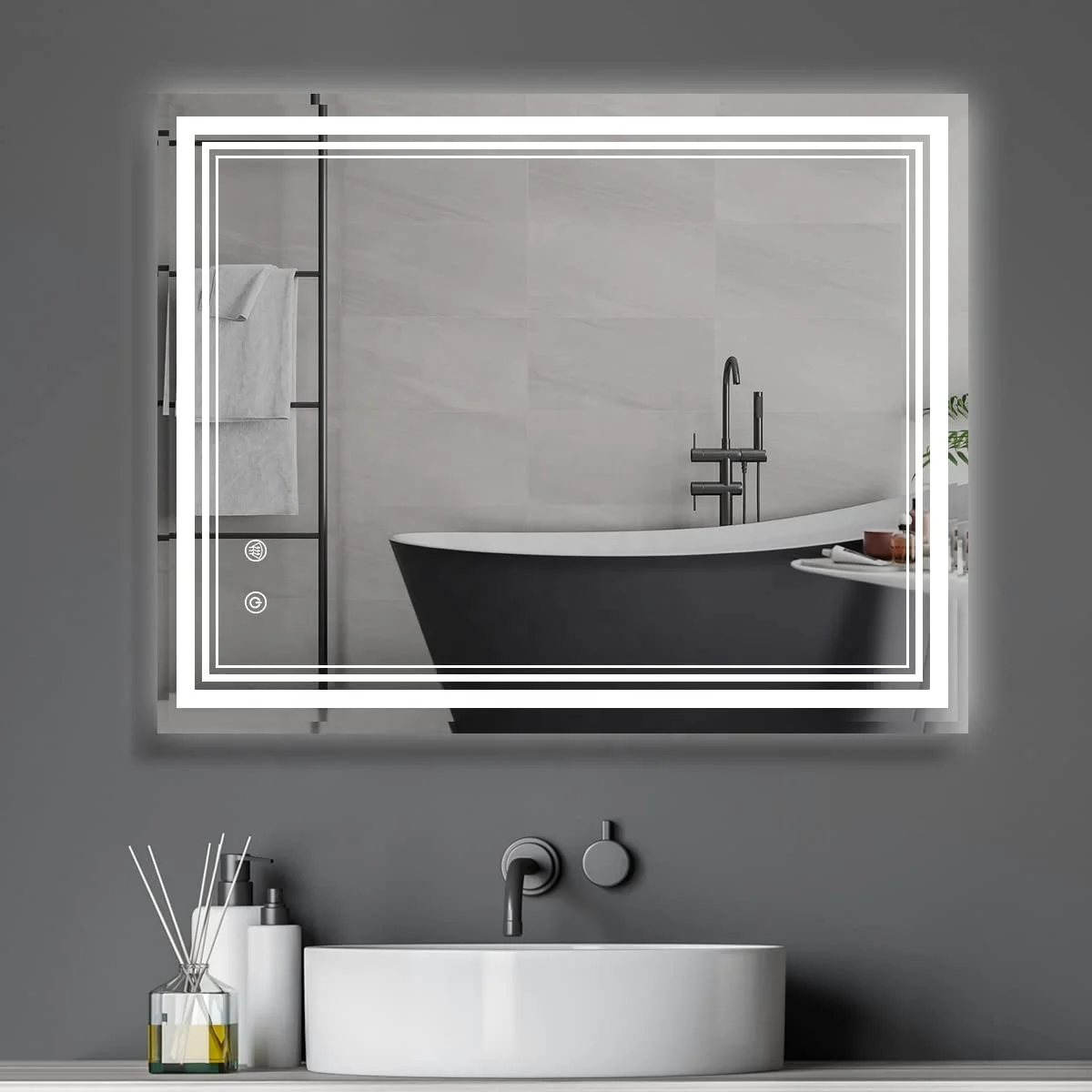 Factory price high quality buy led mirror bathroom clock LED smart mirror