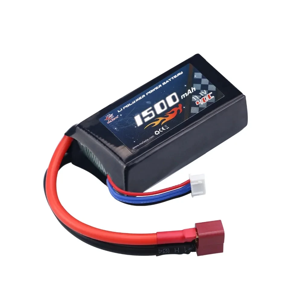 Melasta 1500mAh 11.1V 40C 3S  LiPo Battery Pack Deans -T Connector for RC Battery Racing Cars Aircraft & Helicopter,Rc car