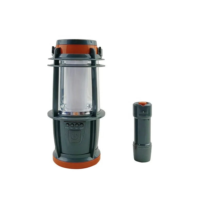 Camping Lamp Disaster Prevention Multi-function Lantern LED Camp Light with Radio and Detachable Torch Flashlight