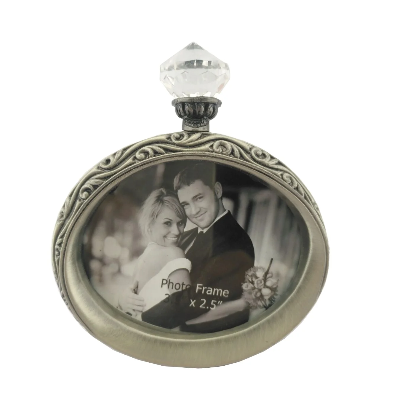 Custom Zinc Alloy Photo Frame Antique Silver Diamond Metal Picture Frame Wedding Photo Frames