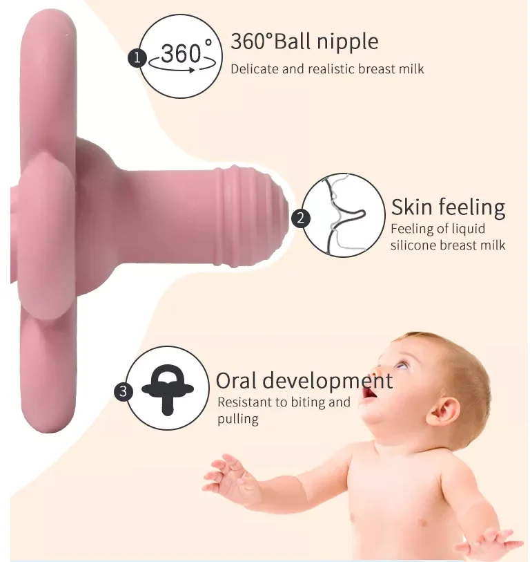 Creative cartoon doll baby platinum silicone pacifier sleeping super soft newborn baby comfort