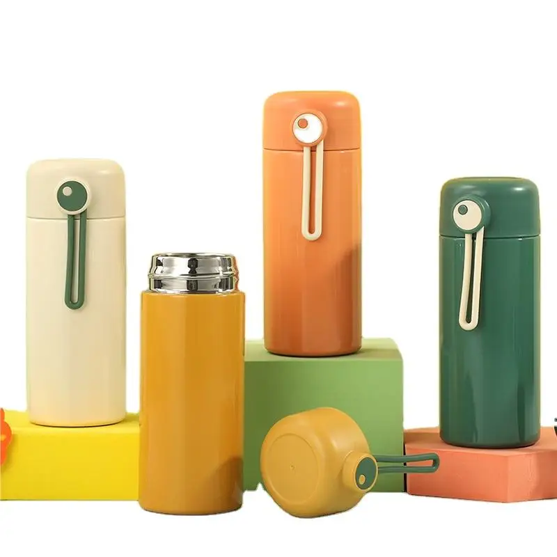 260ml/9oz 316 Stainless Steel Cute Colorful Children Water Bottles Portable Mini Thermos plastic bottle drinking cup