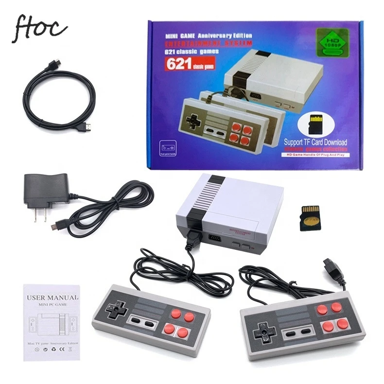 Mini Classic N E S TV Game Console Support TF Card 8 Bit Retro Video Game Console Built-In 621 Games HD Handheld Gaming Player