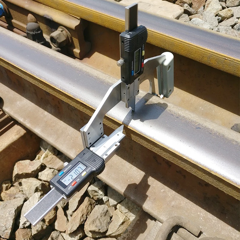 Digital rail wear gauge for rail vertical and lateral wear measuring rail head loss gauge
