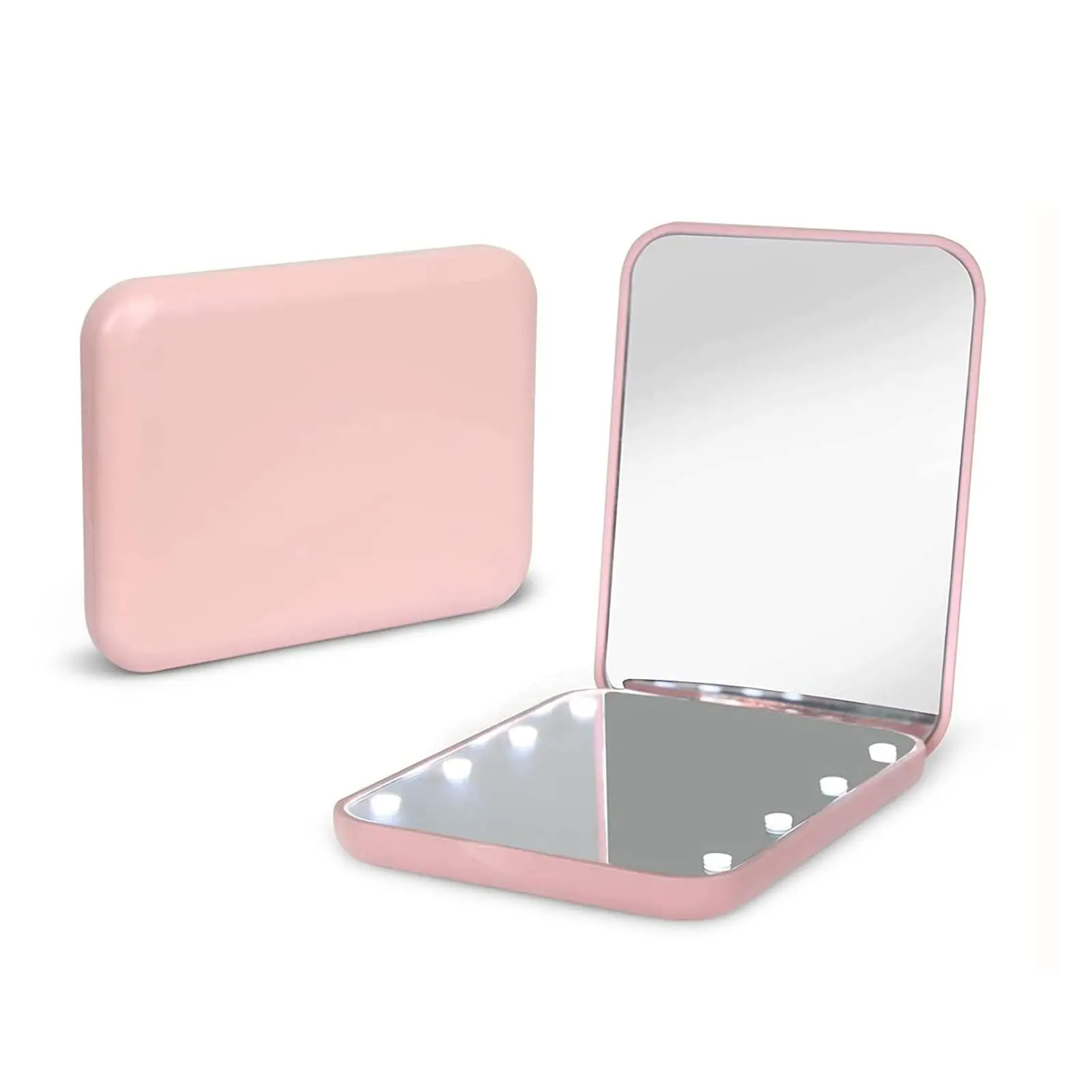 Pocket Mirror 1X 3X Magnification Compact Travel Makeup Mirror with LED Light Portable Folding Small Lighted Mirror for Gift