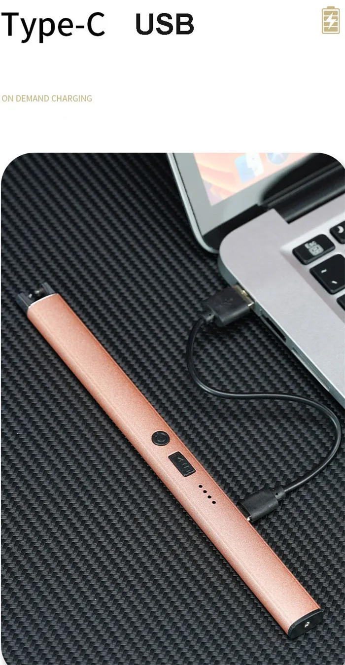 Fashion Windproof Rechargeable USB Typc-C Electric Charge Pulse Arc Lighter Plasma Smoking Kitchen Candle BBQ Camping Igniter