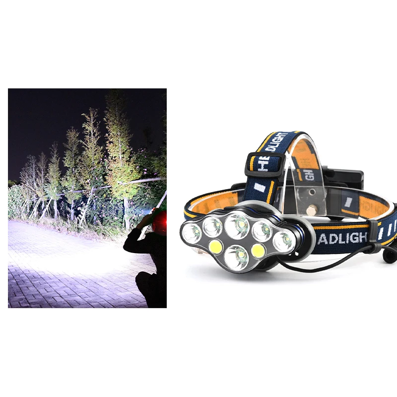 SIVI Waterproof Safety Light Headlamp with Red Light 4 Modes Adjustable Rechargeable Headlights Head Lamp for Outdoor Camping