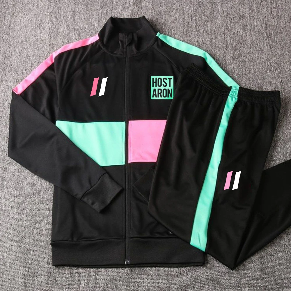 HOSTARON Men Sport Gym Sets Custom Tracksuit Sweat Pants High Quality Plain Hoodies Custom Logo Fitness Set Men Tracksuit