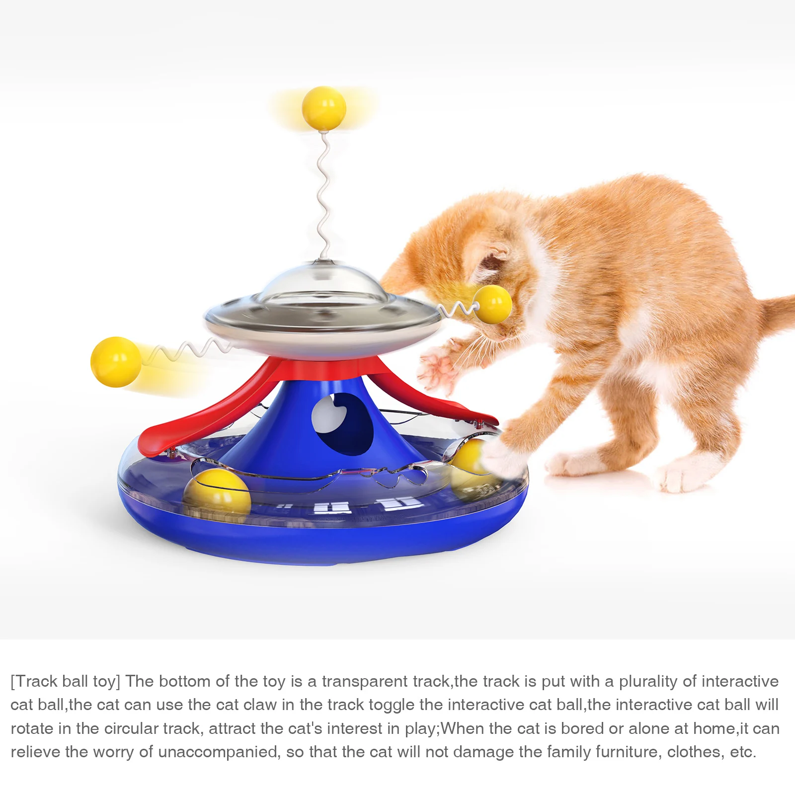Multifunctional Turntable Leaking Food Container Stick Interactive Play Disc Trackball Teasing Baseball Pet Puzzle Toy