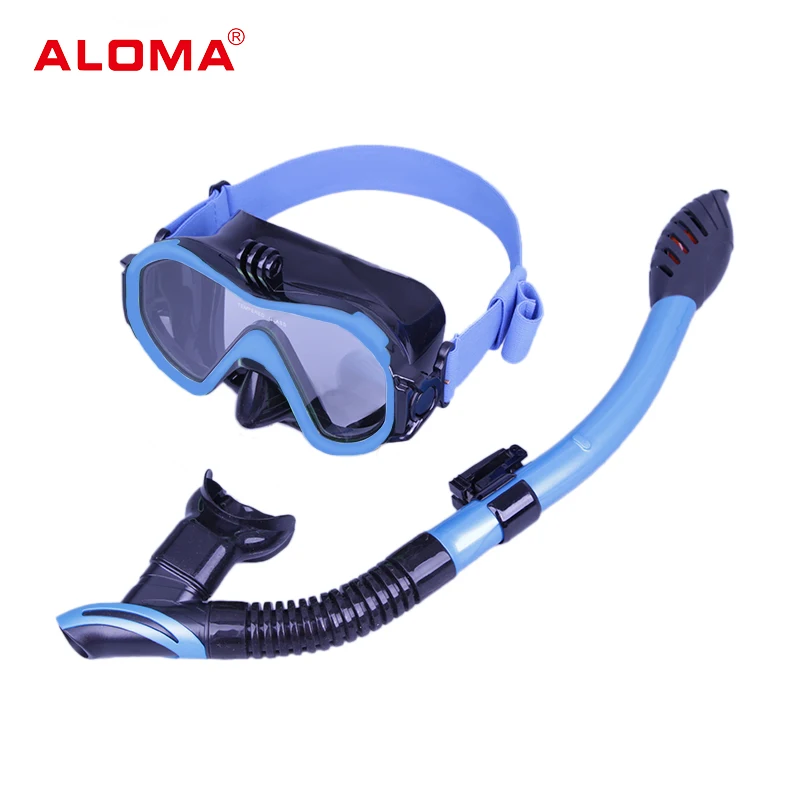 ALOMA New Elastic band diving mask snorkeling equipment dive gear snorkel set with Camera mount