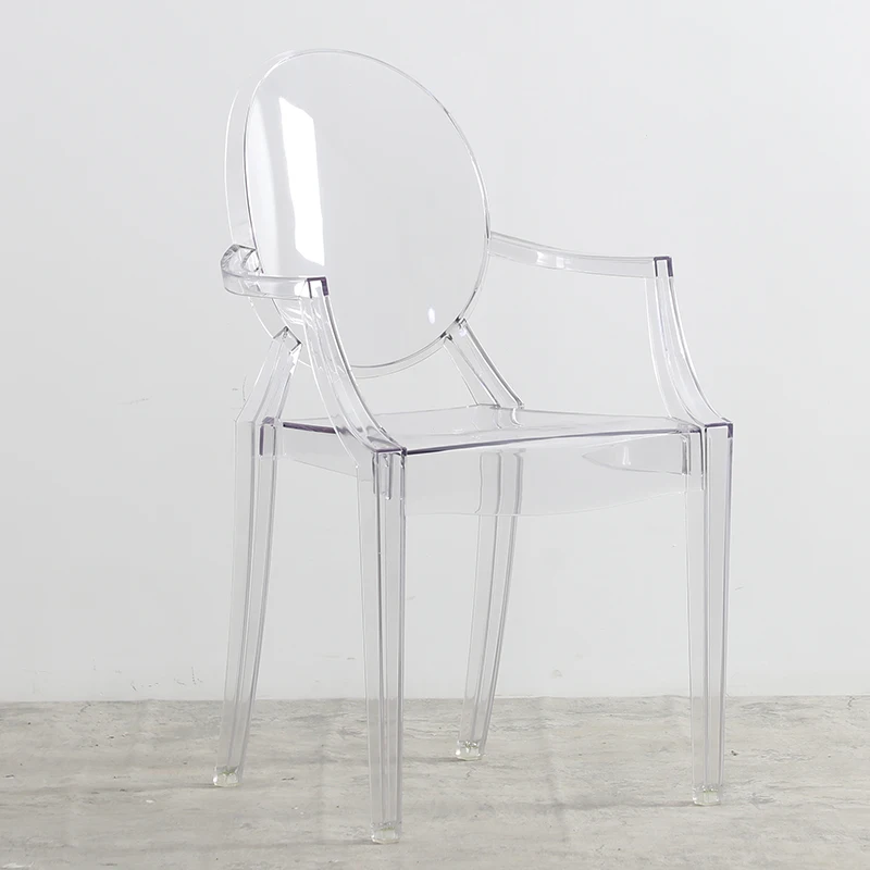 Wholesale Commercial Furniture Modern Dining Plastic Armrest Hotel Chaise Plexiglas Transparent Clear hotel chairs