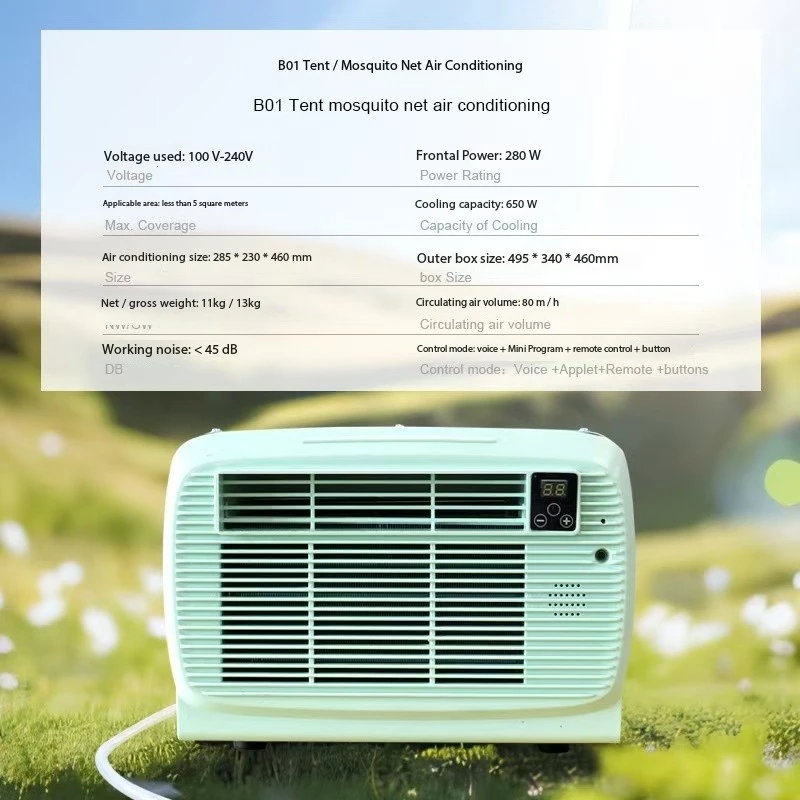Brand All-In-One Mini Portable Air Conditioning Unit for RV Hotel & Bedroom for Outdoor Parking & Car AC Power Source