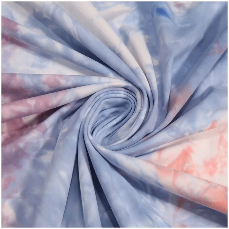 A2255 Manufacturer Stock High Density Nylon Soft 4 Way Stretch Tie Dye Spandex Yoga Leggings Fabric For Sportswear