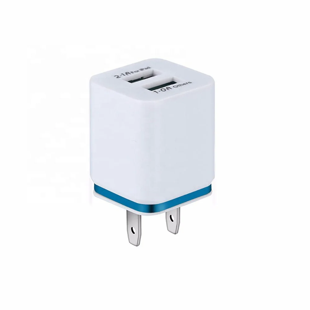 
U.S. Plug 1Amp Dual USB Wall Charger 50-60Hz Travel Charger 