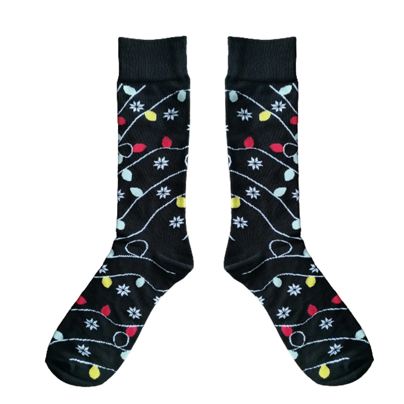 Wholesale christmas socks latest design of winter keep warm happy socks Christmas  stocking dog elk Gingerbread socks