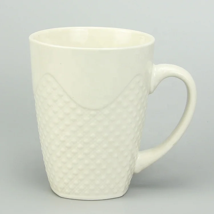 0.28 cheap white blank bulk plain ceramic embossed coffee mugs