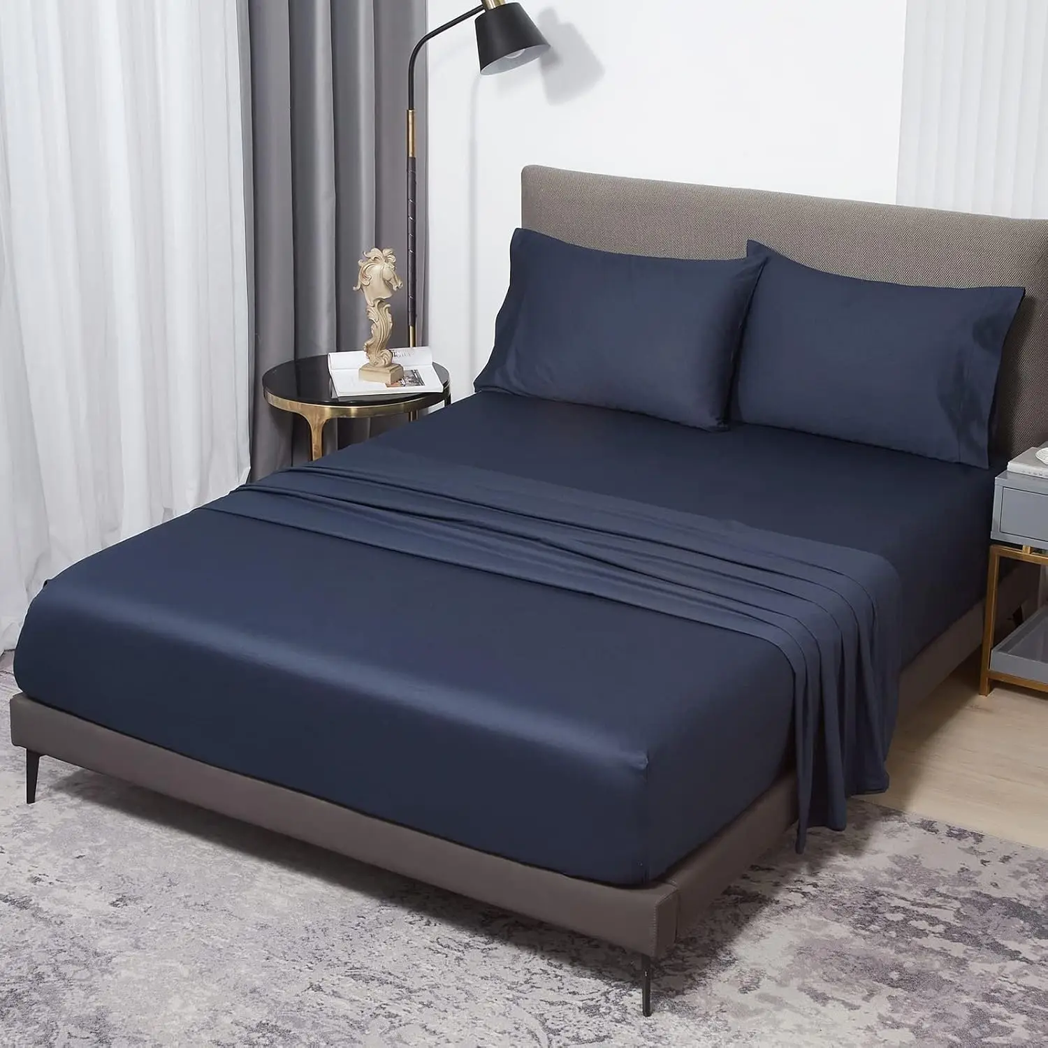 100% Egyptian Cotton- 600 Thread Count Luxury Egyptian Cotton Bed Sheets 5-Star Hotel Quality Sheets Breathable & Cooling
