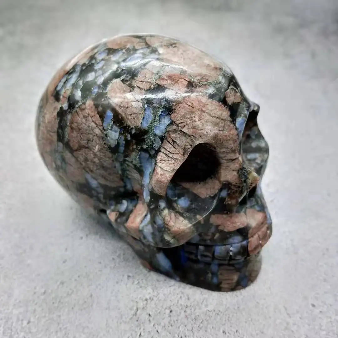 wholesale crystal skulls top quality hand carving human llanite skulls crystal crafts for fengshui decoration