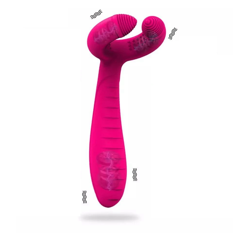 Wholesale Sextoys Products sexual Waterproof  USB  three 3 heads vibrating women clitoral nipple stimulate massage clip vibrator