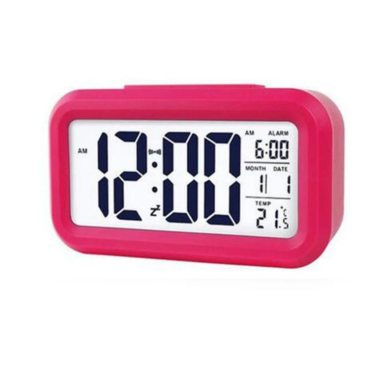 Temperature Date Display Usb Desktop Strip Mirror Minimalist Digital Alarm Clock Led