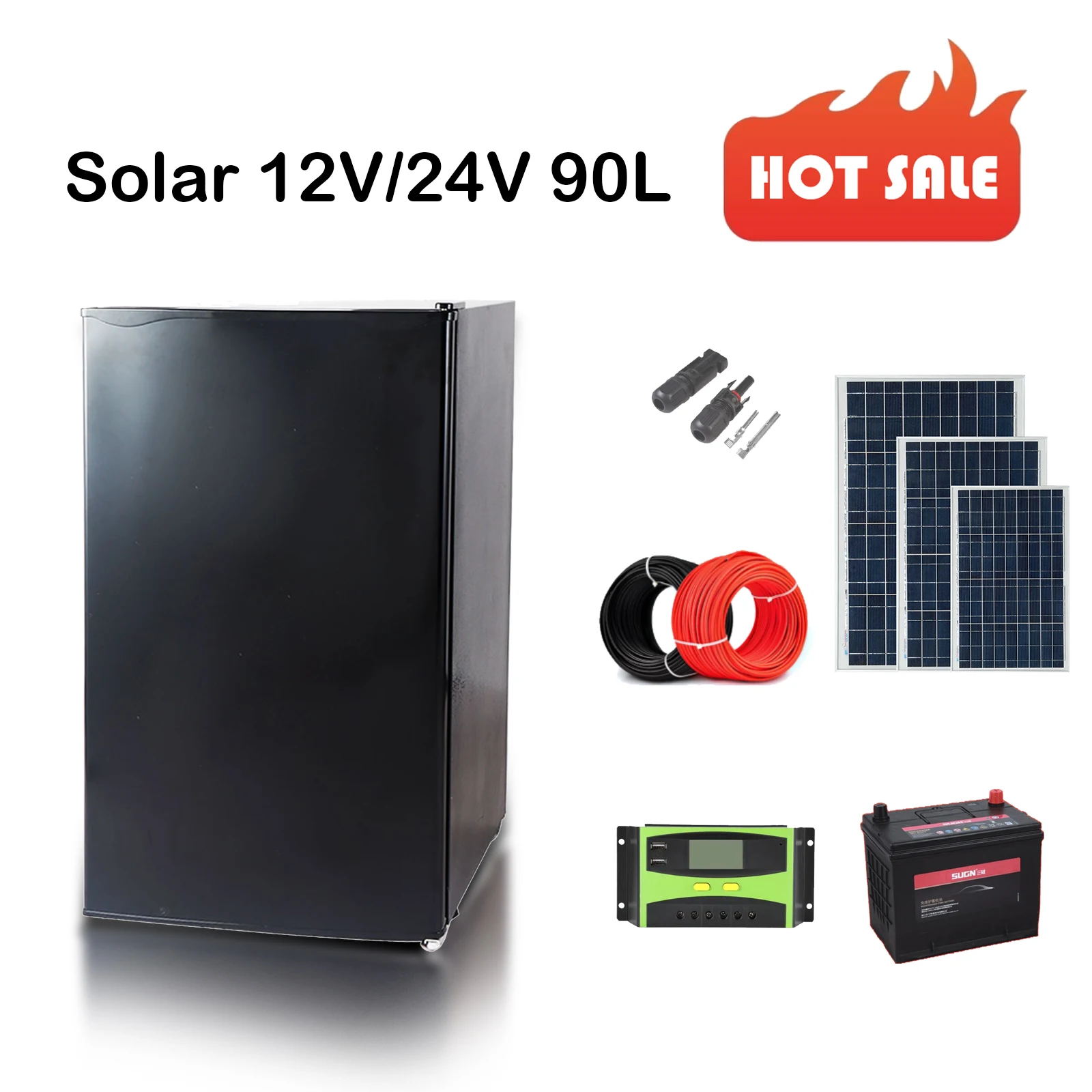 BC-90 12v 24v fridge freezer dc fridge for car solar freezer