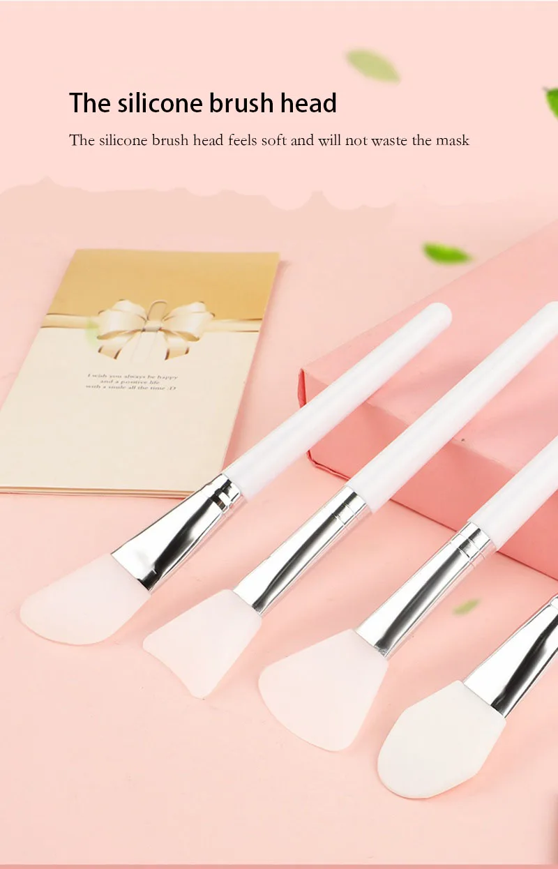 Silica gel mask brush makeup brush soft head mud film knife shape beauty makeup DIY mask brush