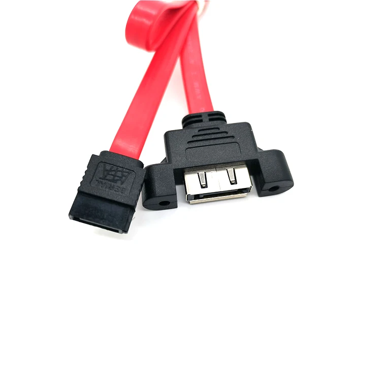Customized Panel Mount SATA Cable Bulkhead SATA Extension Cable 26AWG 1 Port SATA to USB