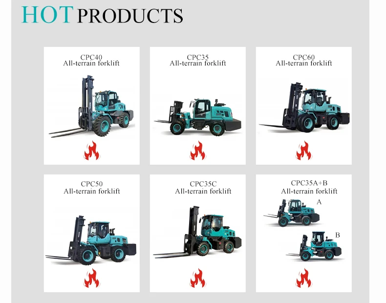 4x4 forklift hot sale powerful 7 ton all rough terrain forklift with ROPS cabin