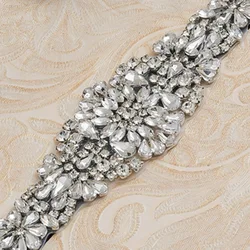 Luxury Mixed Styles Rhinestone Bridal Sash Belt Dress Accessories Silver Crystal Wedding Belts For Party