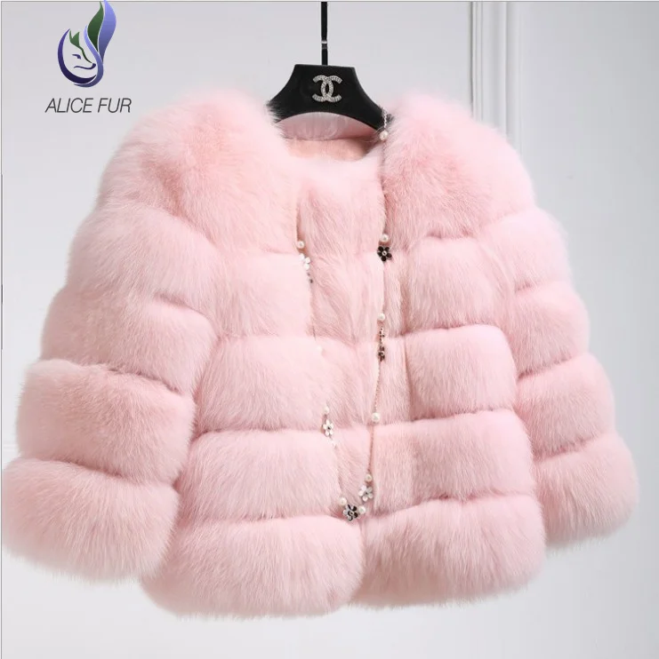 Женская пушистая куртка с длинным рукавом