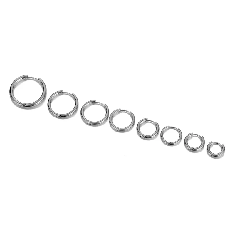 Fashion 1pc Women Man Piercing Ear Cartilage Tragus Simple Thin Circle Ear Buckle Stainless Steel Small Huggie Hoop Earrings