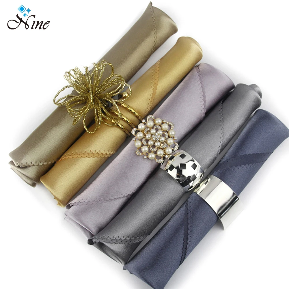 High quality wholesale polyester fabric plain color cloth table napkin