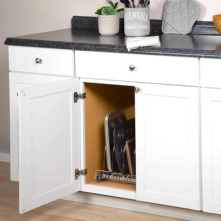 Cutting Board Rack Home Organizer Kitchen 3 Tier Metal Pot Rack Pot And Pan Sliding Rack