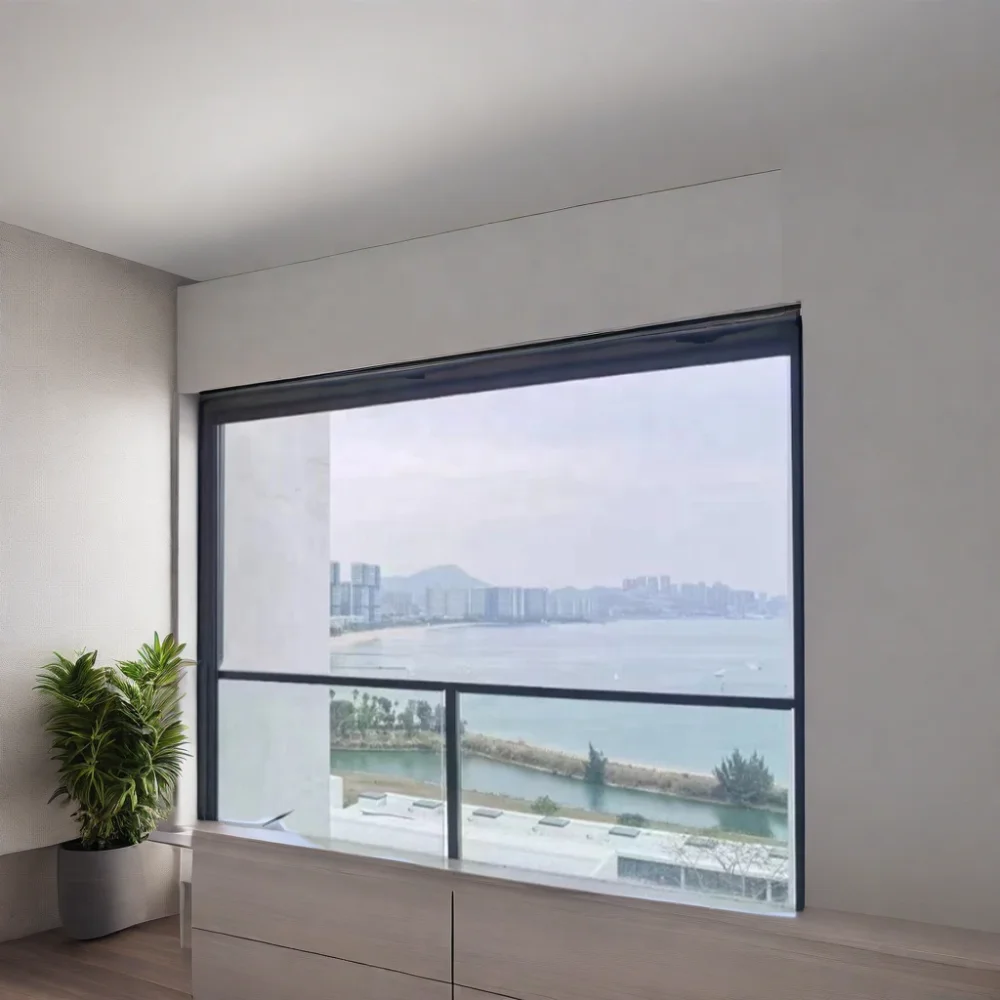 affordable perforated aluminum zip blinds automatic/manual zip track pvc screen shades for windows/doors