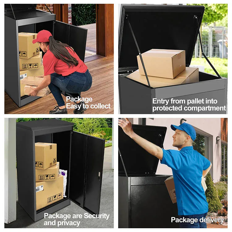 JH-Mech Parcel Drop Boxes For Outside 20.8*16.5*49.2 Extra Large Mailbox Lid With Cushioned Modern Mail Box Metal Outdoor