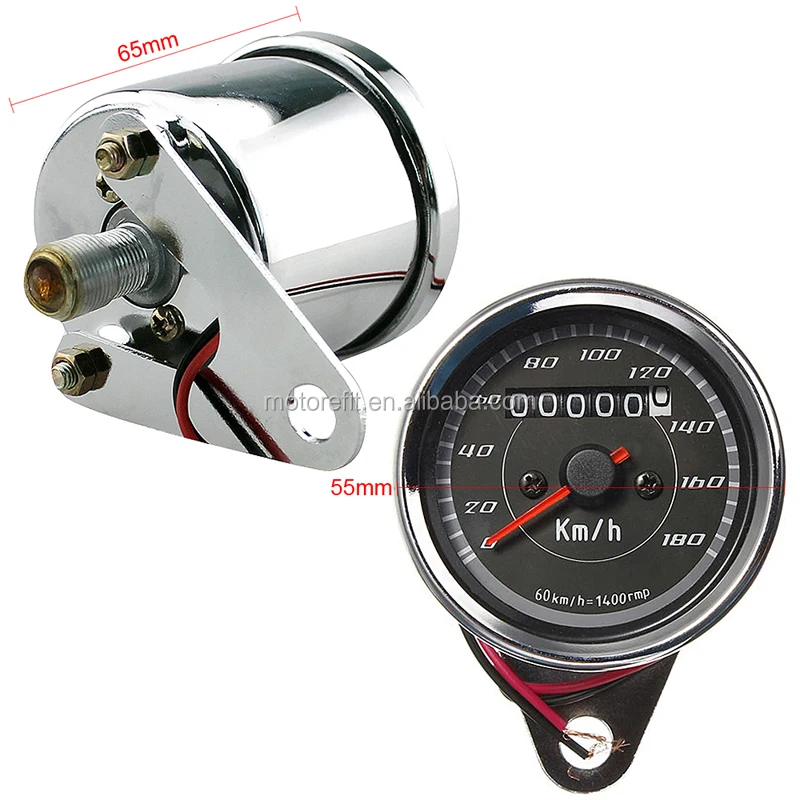 RTS DC 12V Universal Motorcycle Dual LED Backlight Odometer Speedometer Digital Speed Meter Gauge motorcycle parts
