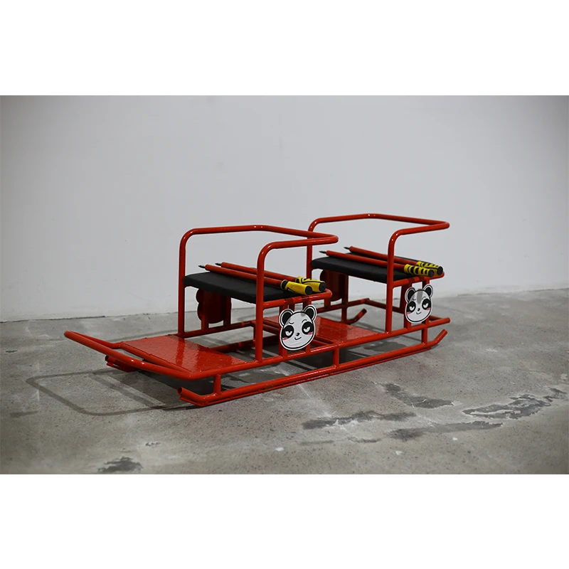 Factory Direct Winter Double Panda Ski Bike Adult Child Sled Top Quality Snow Bike