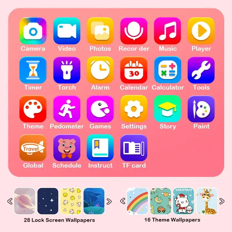 KP06 Unicorns Christmas Birthday Gifts Touchscreen Learning Toy Kids Smart Phone for Girls Toys 2-6 Years Old