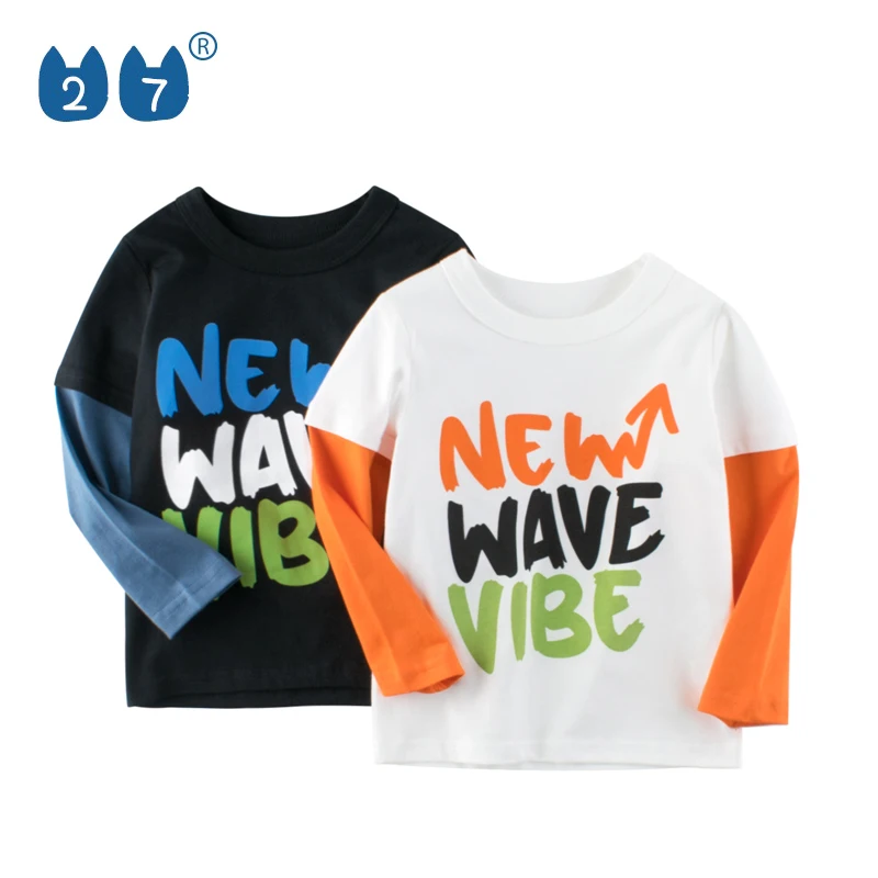 Wholesale Kids Clothing T Shirts 100% Cotton Shirts Print Long Sleeve T Shirts For Boys