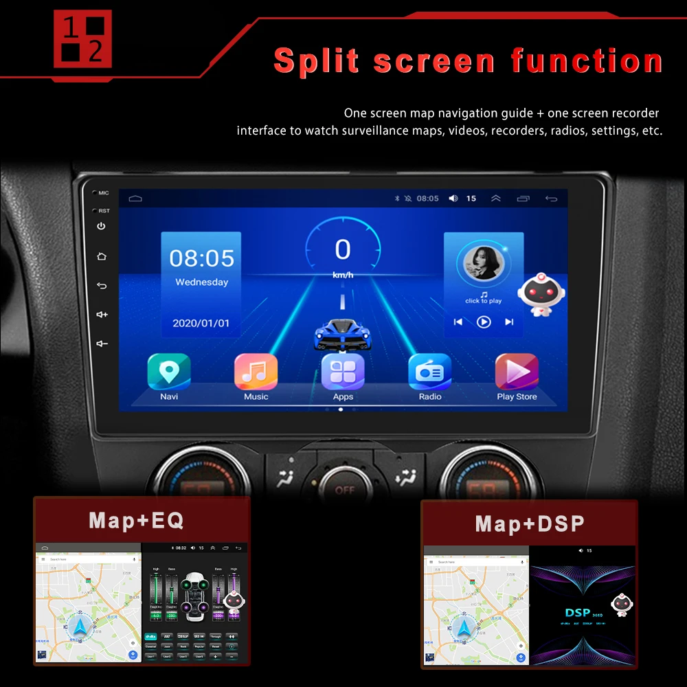 2Din 4+64G Carplay Android 10 Car Radio 2 Din 9' IPS Android Auto/AI/GPS/Wifi/BT/4G/DSP/EQ For Nissan Teana Altima 2008-2012