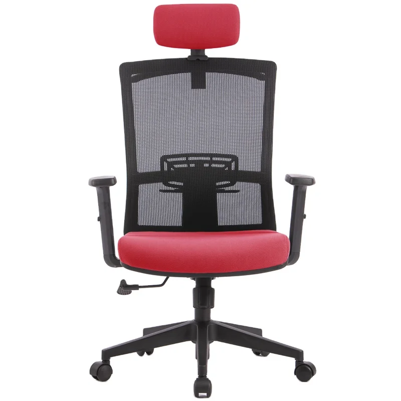 ergonomic re seat mesh computer China factory manufacturers  red seat high back swivel office mesh chair with headrest