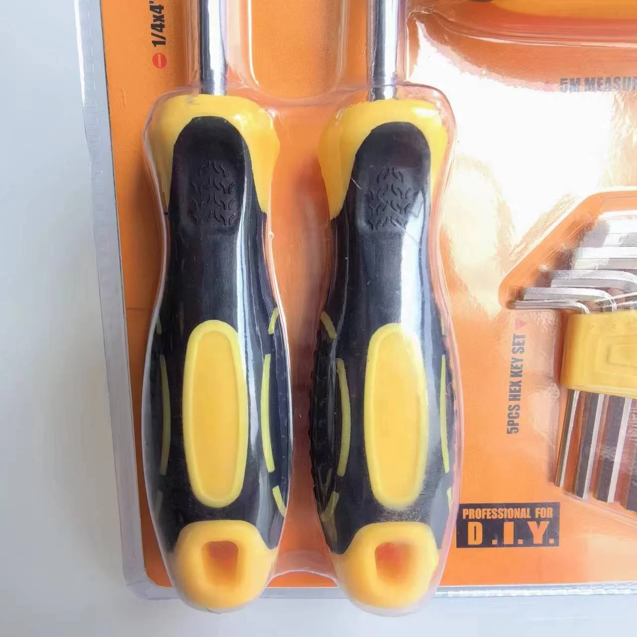Screwdriver Hexagonal Spanner Tape Measure Set Hand Tools Factory Heavy Duty Double Blister Packing Set Tools