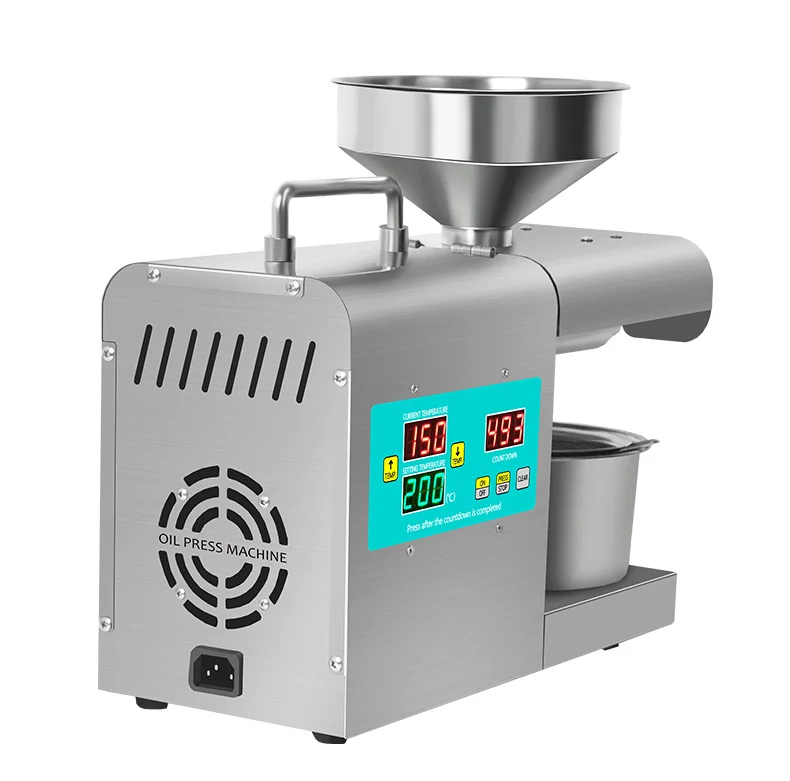 Small Automatic Stainless Steel Electric Oil Press Household Kitchen Appliances Seeds Oil Extractor Machine